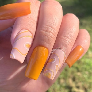 Drücken Sie auf den Nägeln / wiederverwendbare abstrakte Swirls Press On Nails/Handmade/Fake Nails/Kleber auf den Nägeln/Falsche Nägel