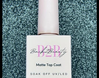 Matte, No-Wipe UV Cear Gel Top Coat/ Professional, High Quality LED Top Coat/ Gel top coat/ DIY Nails/ 0.5 oz