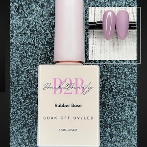 Myra Light Purple UV Rubber Base/ Professional, Quality LED Lavender Soak Off Rubber Base Gel/ Purple Base Straightener/ DIY Nails/ 0.5 oz