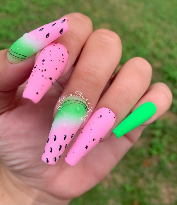 Watermelon Ombre Nails