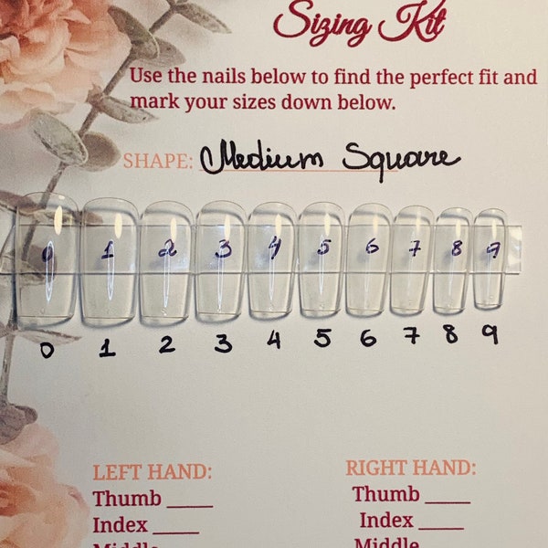 Nail Sizing Kit/Press On Nails/Ready To Ship