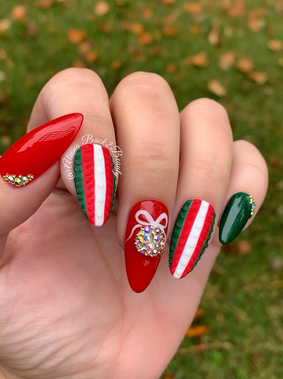 RED CHRISTMAS NAILS 🎄✨❤️ | FRENCH TIP | BLING - YouTube