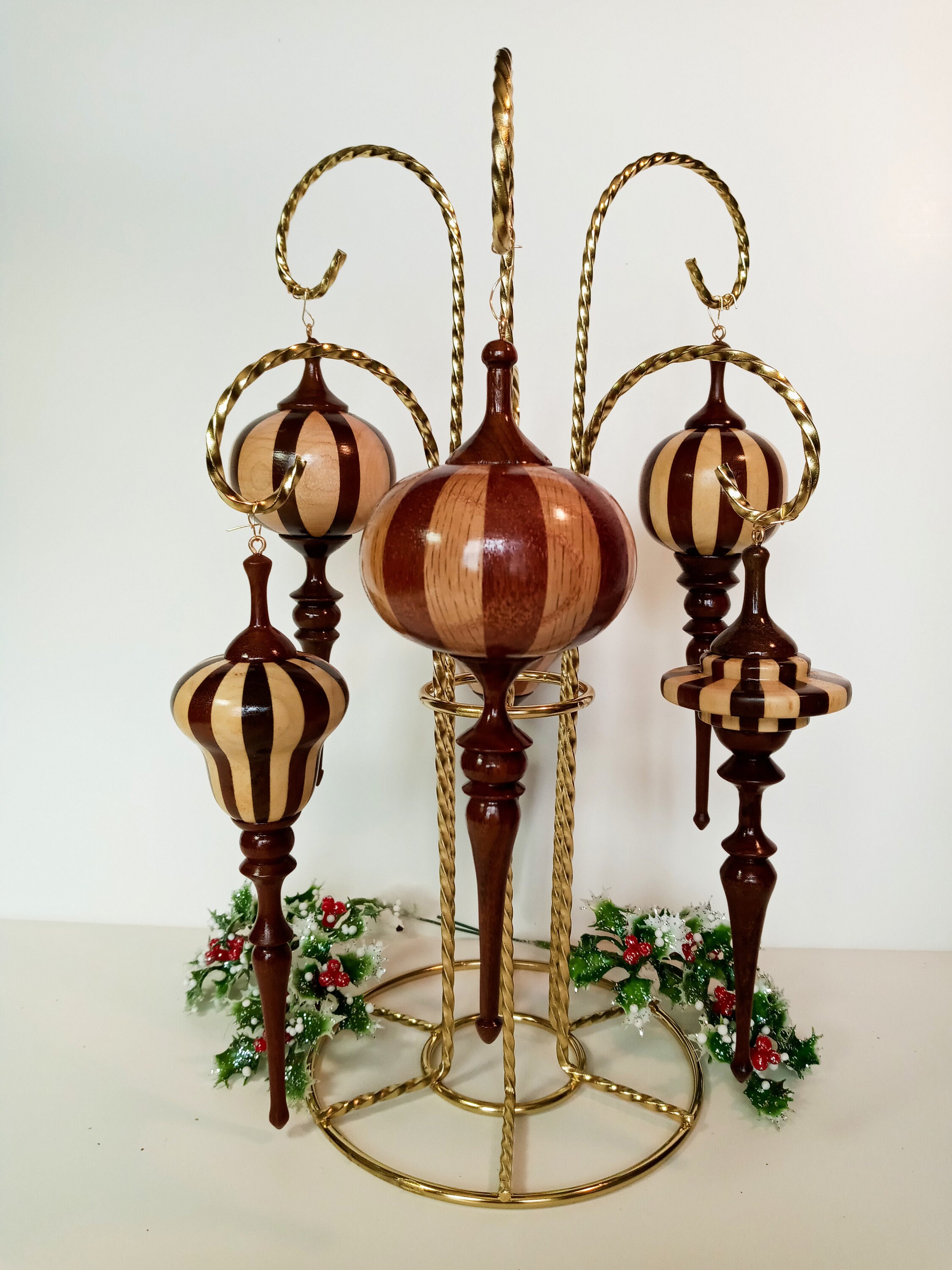 Hand turned wood christmas ornaments Clearance