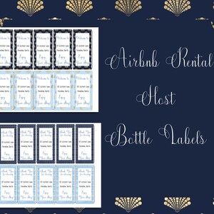 Bottle Labels | Personalized | Rental Host Bottle Labels | Shells | Waves