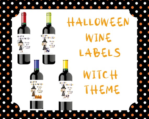 4 x Halloween Wine Soda Bottle Labels Party Kraft Apothocary Poison Stickers Y02 
