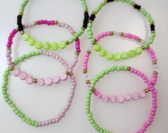 Wicked Bracelet Set: Inspired by the movie Wicked for Good - Glinda - Elphaba