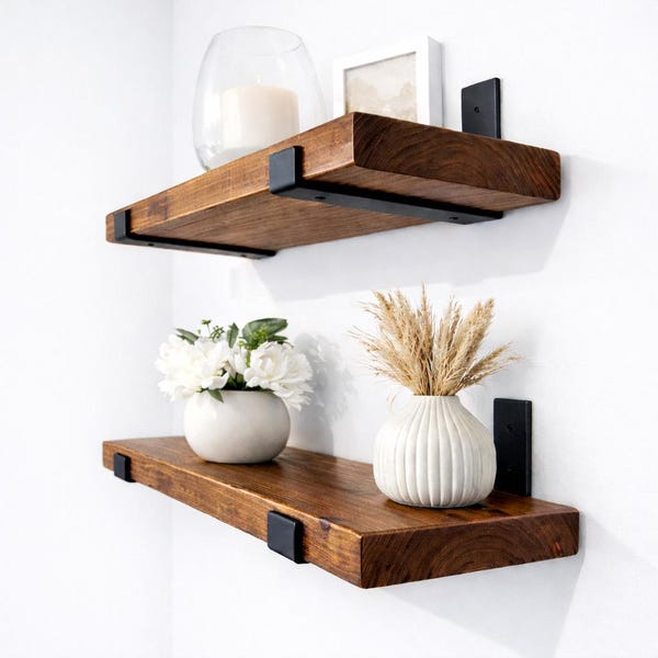 Floating Wooden Shelves - Etsy