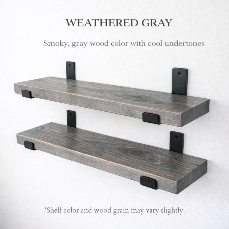 Picture Shelves, Set of 2, Wood Shelving for Family Photos, Gallery ...