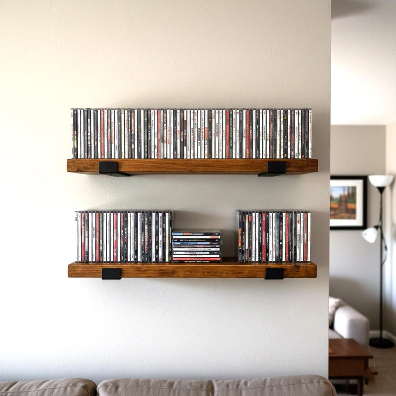 Shelves for Cds, Set of 2, DVD Collection Shelving, Below TV Storage ...