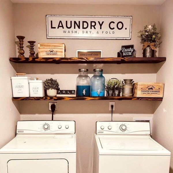 Image showcasing Laundry Room Shelves - Etsy