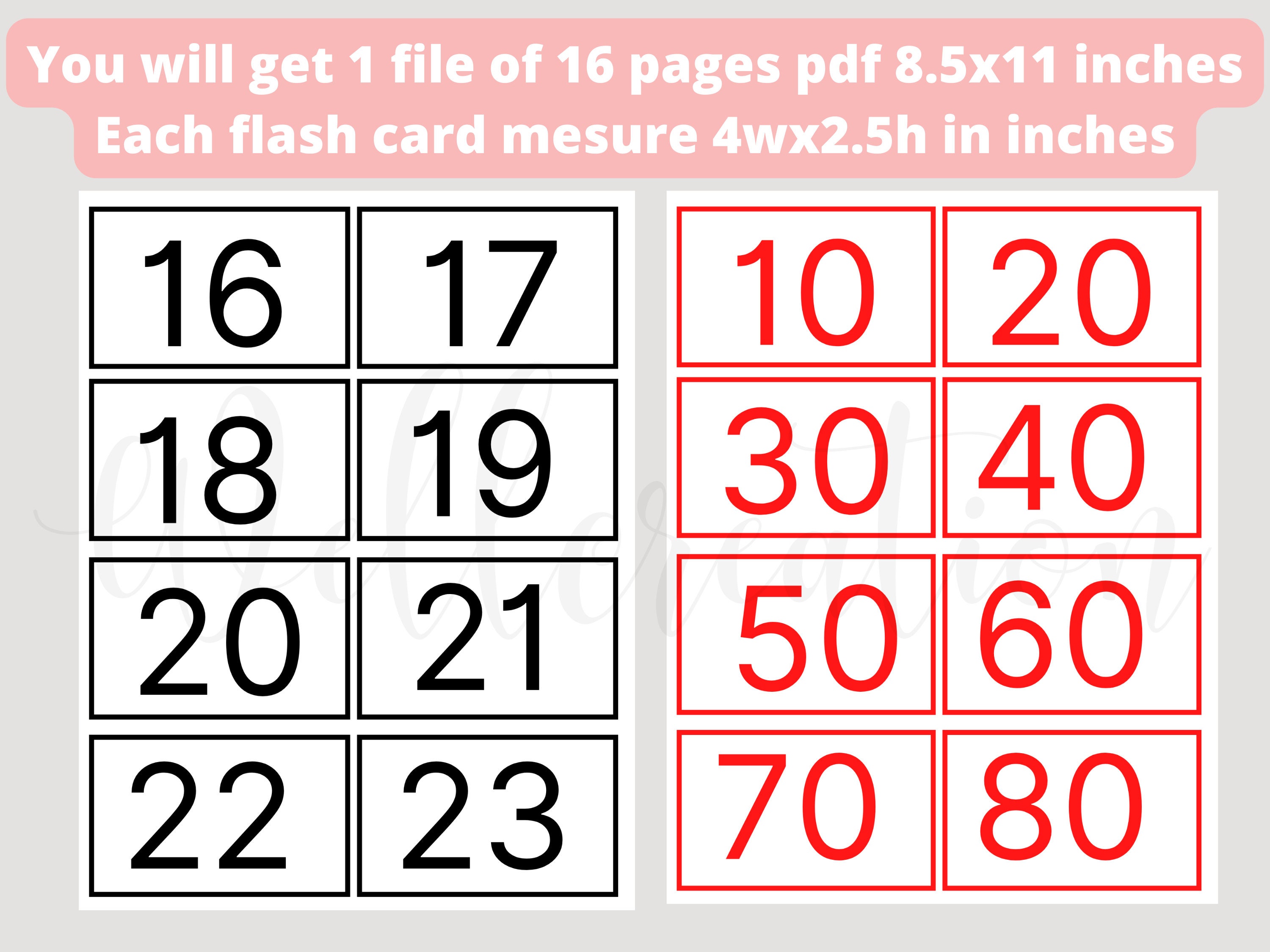 Printable+Number+Cards+1+50 Printable numbers, Free printable numbers ...