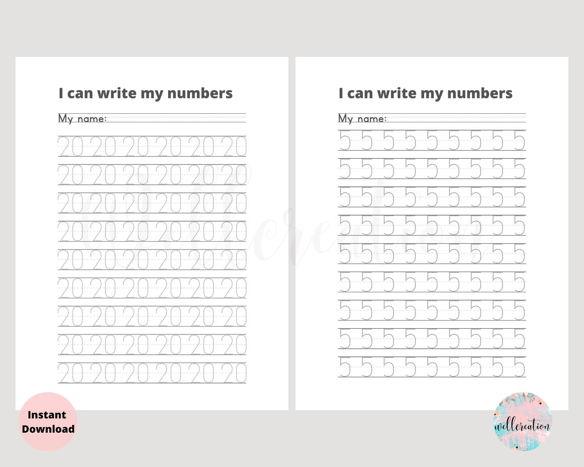 0 to 100 Printable Worksheets, Practice Handwriting Numbers, Trace and ...