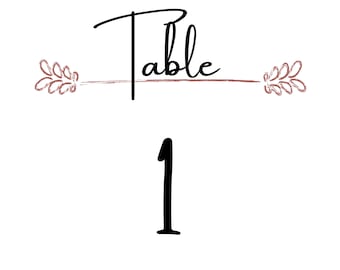 Numbered Table Cards (1-15)