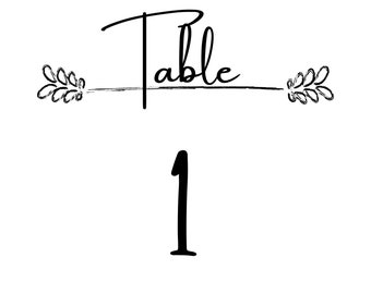 Numbered Table Cards (1-15)