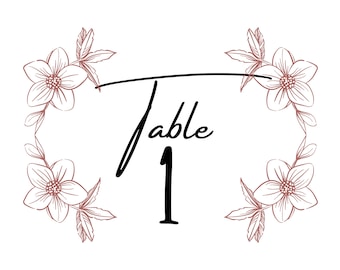 Flower Table Cards (1-15)