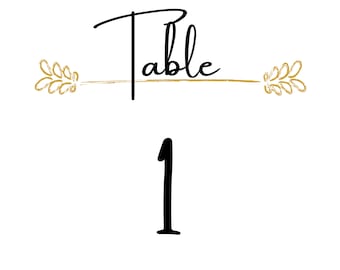 Numbered Table Cards (1-15)