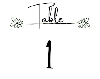 Numbered Table Cards (1-15)