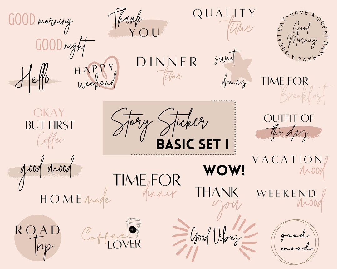 Instagram Story Sticker DAILY BASIC I | Sticker Set | Everyday ...