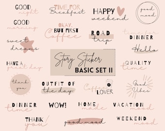 Instagram Story Sticker DAILY BASIC II | Sticker Set | Everyday | Influencer | Storyelemente | Aufkleber | Englisch | Instant Download |