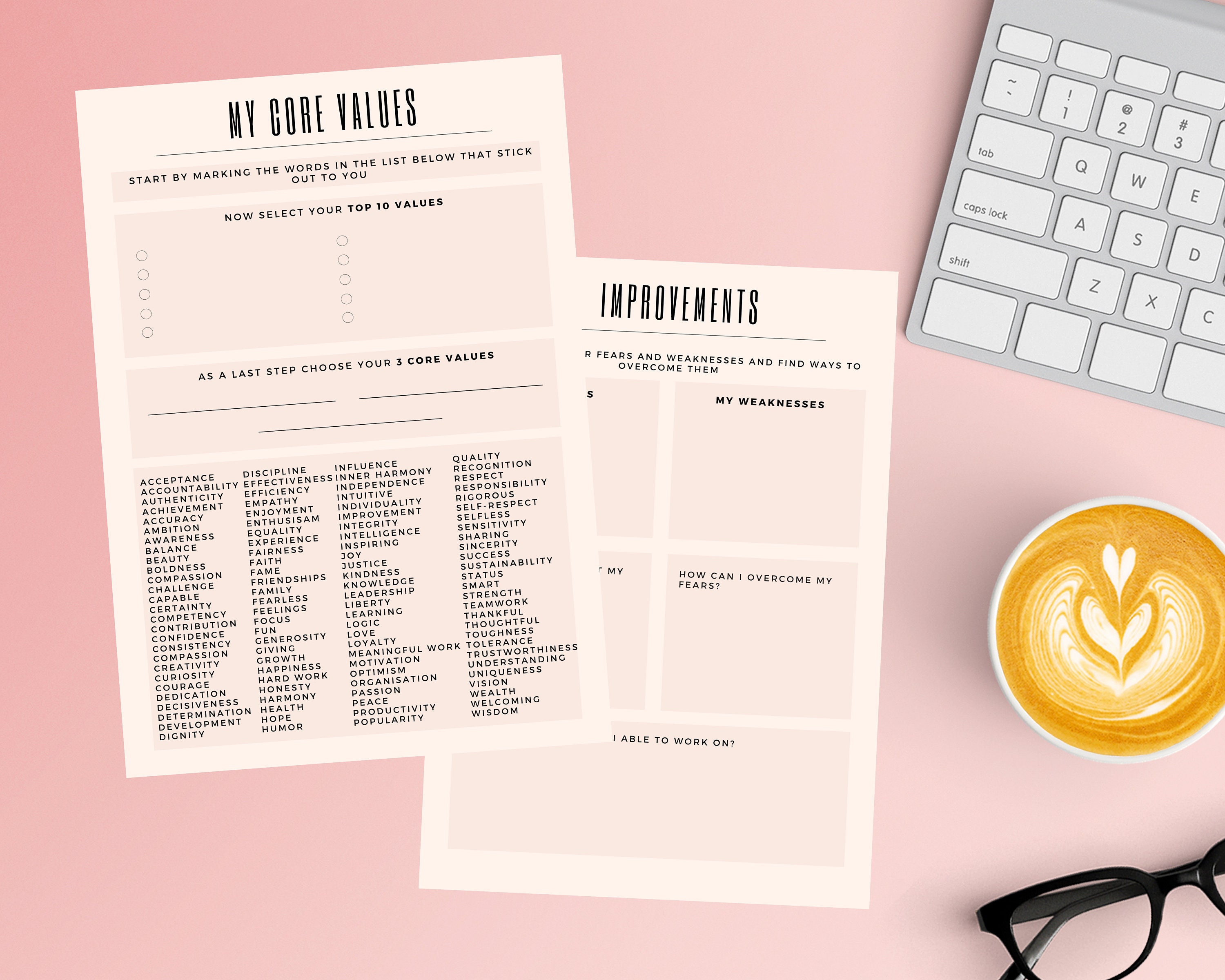 Personal Development Workbook Self Discovery Printable PDF DIN A4