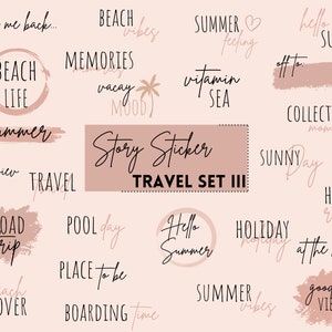 Instagram Story Sticker TRAVEL SET III | Sticker Set | Vacation | Storyelements | Sticker | English | Instant Download | Digital