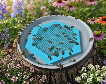Floating Bee Island, Bee Waterer, Bee Water Station, Colorful Bee Insect Waterer, Beekeeper Gift, Bird Bath, Bee Raft, Pollinator Hydration