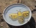 Bee Shaped Floating Pollinator Island, Bee Waterer, Hydration Station, Colorful Insect Waterer, Beekeeper Gift & Bird Bath, Garden Decor
