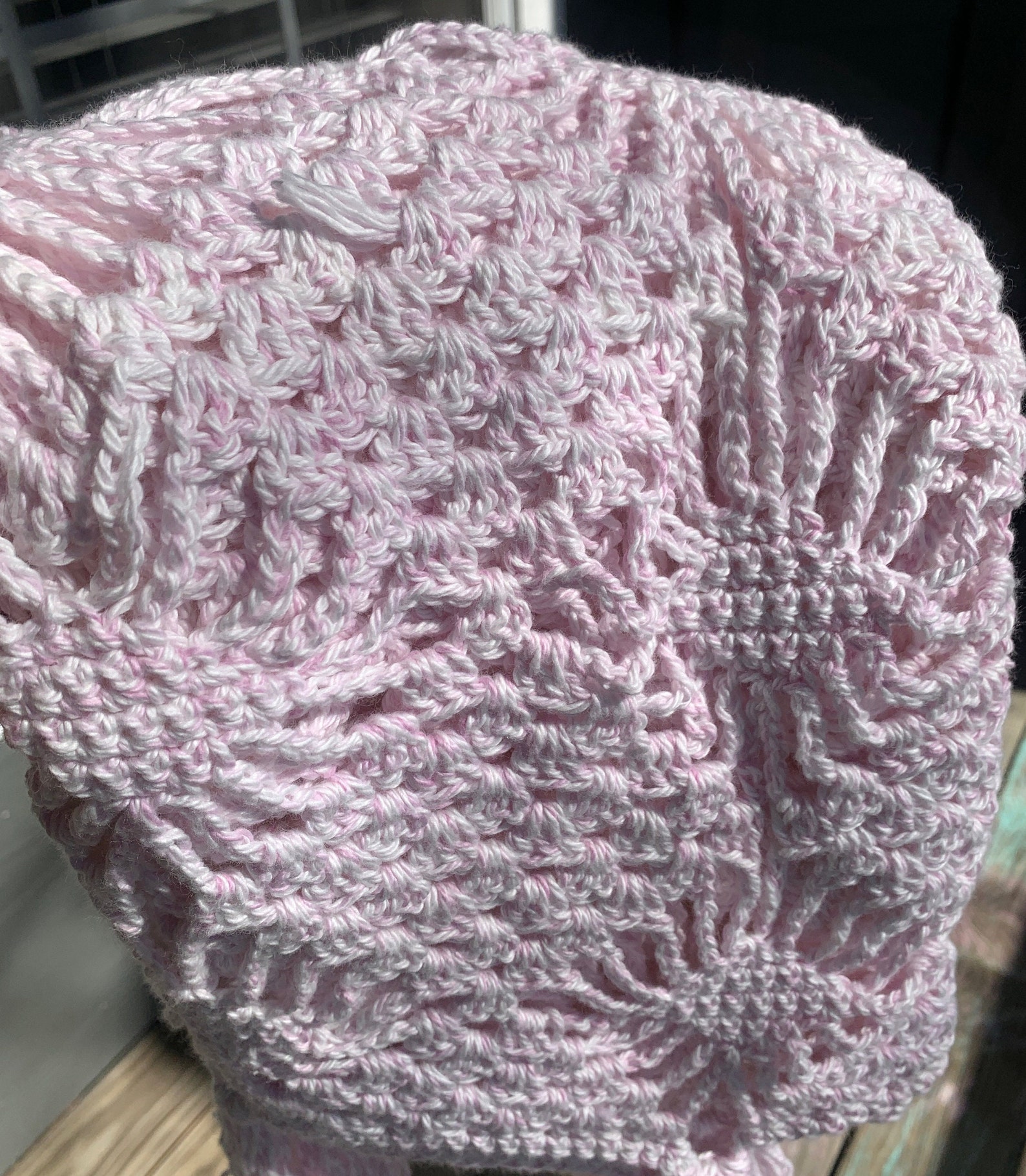 White Woven Design Wool Wrap Shawl 