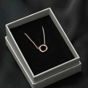 Rose Gold Circle Necklace, Bridesmaid Gift, Circle Charm Necklace, Circle Silver Necklace, Circle Charm, Elegant Necklace, Silver Necklace