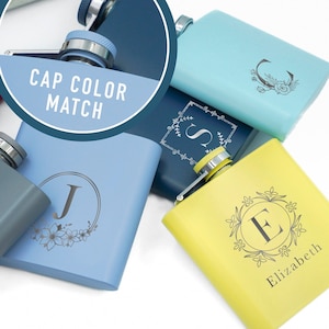 Initials Personalized Flask, Custom Flasks, Personalized Name Flask, Bridesmaid Gift, Men Flask, Customized Flasks, Pastel Colors