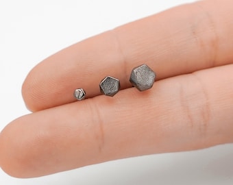 Zwarte Stud Oorbellen, Mannen Vrouwen Zwarte Studs, Ronde Studs, Zilveren Stud Oorbellen, Kleine Zwarte Ronde Studs, Eenvoudige Stud Oorbellen, Minimalistisch