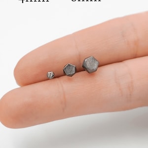 Black Stud Earrings, Men Women Black Studs, Round Studs, Silver Stud Earrings, Tiny Black Round Studs, Simple Stud Earrings, Minimalist