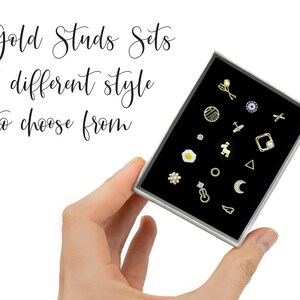 Gold Stud Earrings Set, Mini Stud Earring Set, Mix & Match Studs, Gift Set, Earring Set, Gold Studs, Tiny Stud Earrings, Gift for her