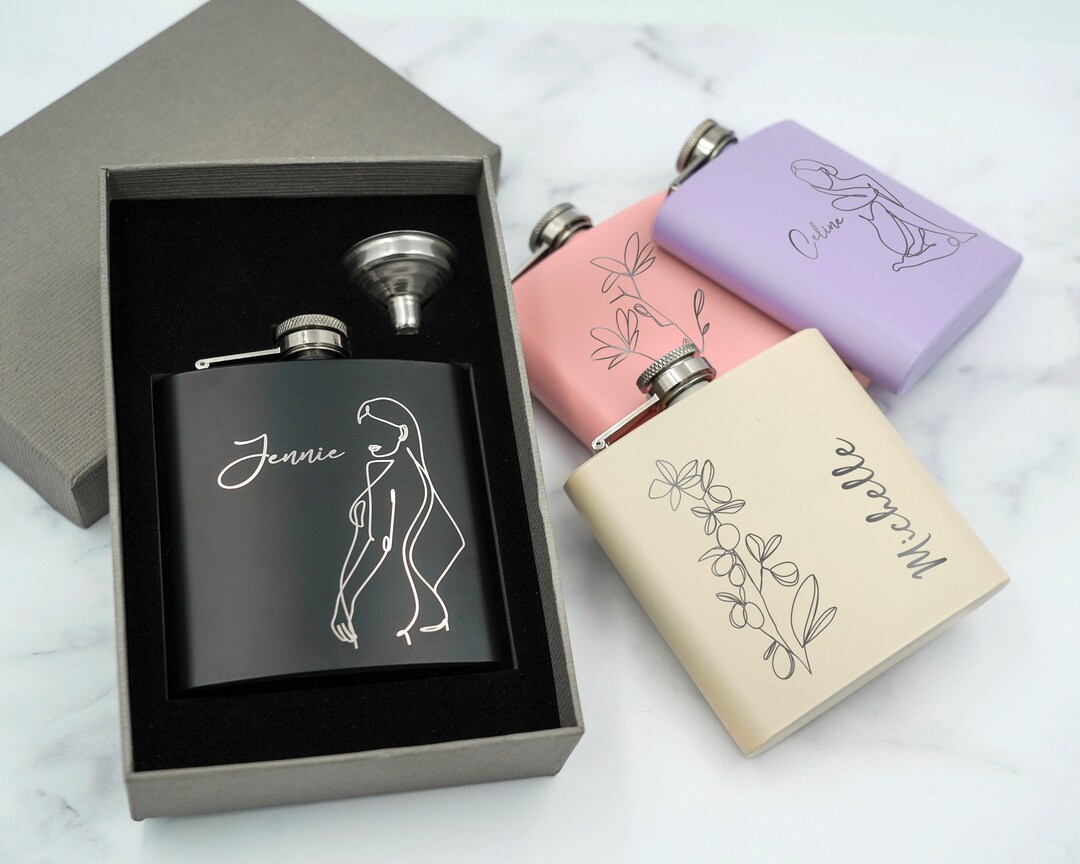 Personalized Women Flask Custom Flasks Personalized Name Etsy