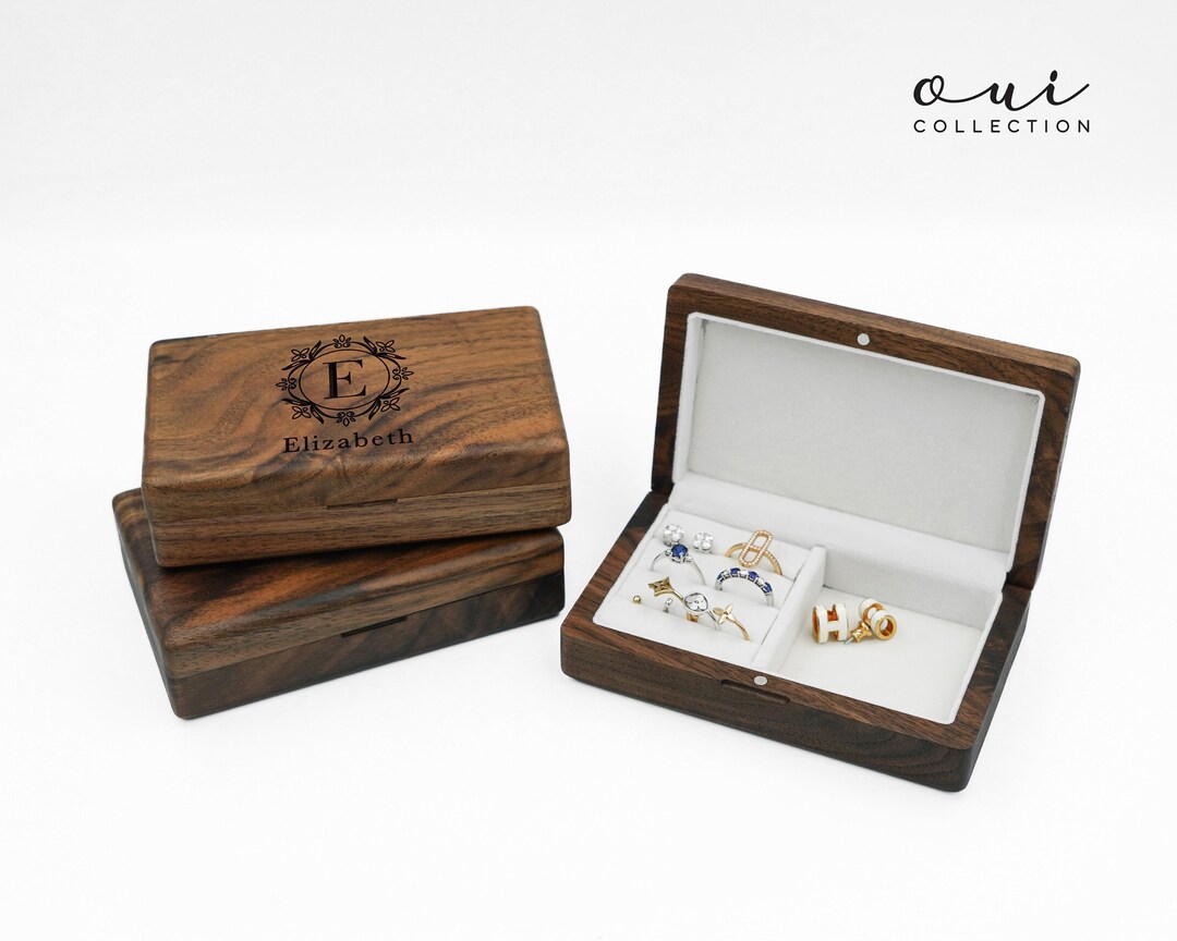 Personalized Wood Jewelry Box Travel Jewelry Box Custom Etsy