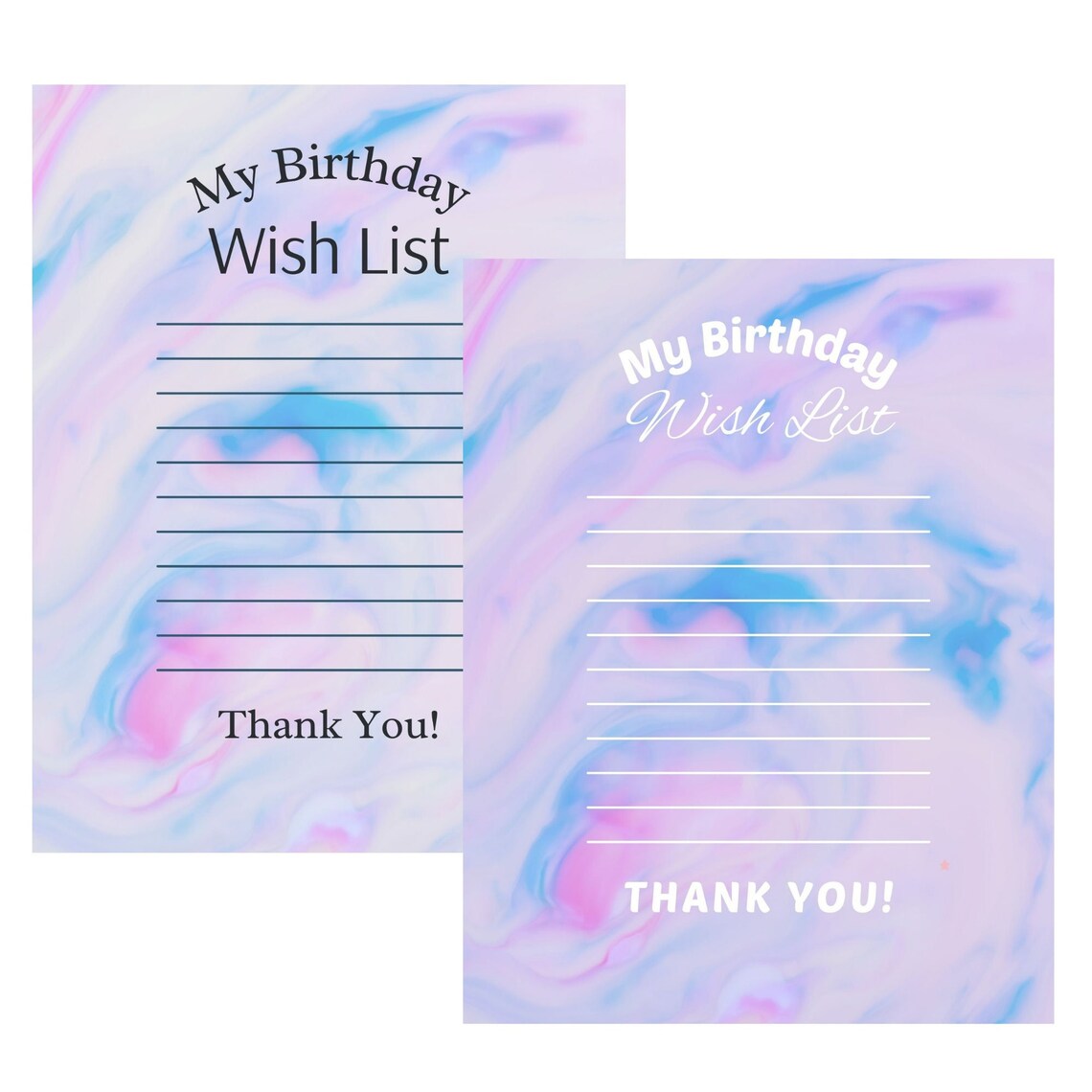 Birthday Gift Wish List Set Printable Instant Download Print - Etsy