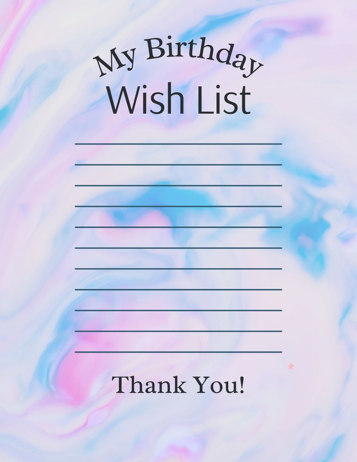 Birthday Gift Wish List Set Printable Instant Download Print - Etsy