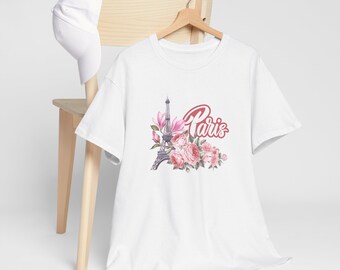 Paris T-Shirt: Comfort Colors Cotton Tee with Eiffel Tower
