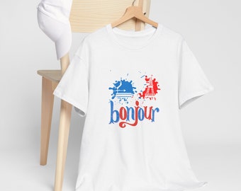 Camiseta Bonjour Paris: Camiseta Unissex Comfort Colors