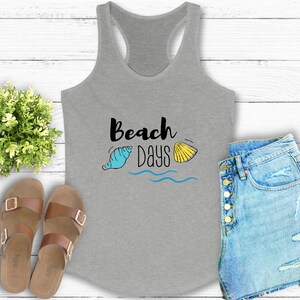 Beach Days Tank Top T-Shirt,Summer Tank Top, Summer Vibes Palm Tree Sunset, Beach Vacation Tank, Ocean Tank Design