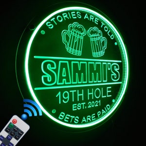 ホームバー用バーサイン、パーソナライズされたカスタムネオンサイン、男の隠れ家用ビールバーライト、男性へのゴルフギフト、お父さん、旦那さんへのネオンライトアップサインギフト