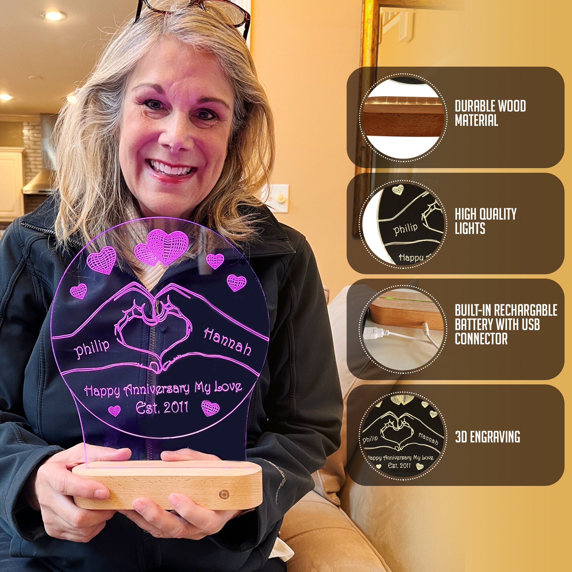 Personalized Anniversary Gift for Her Customized Gifts for Women