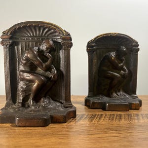 Antique Rodin ‘The Thinker’ Bookends