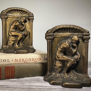 Antique Rodin ‘The Thinker’ Bookends