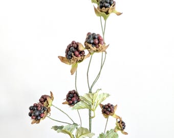 Artificial Blackberry Stems, Summer Berry Stems for Home Decor, Realistic Berry Stems for Wreath Making, Floral Arranging Supplies