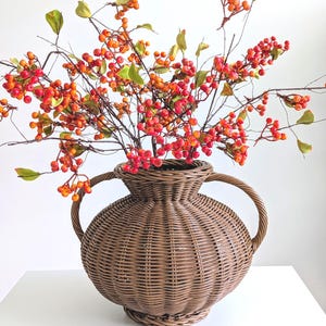 Fall Orange Berry Stems, Hawthorne Berry Stems, Faux Orange Berry Stems for Fall Arrangements or Wreath Making, Fall Berries for Home Decor