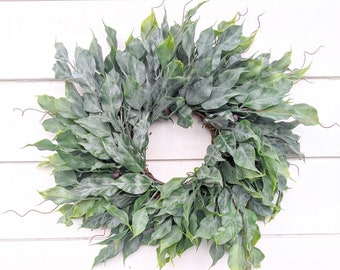 Mini Greenery Wreath, Small Wreath, Candle Wreath, Farmhouse wreath, Wedding Candle Decor, Window Wreath, Rustic Home Decor, Simple Wreath