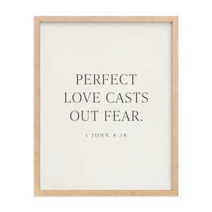 Perfect Love Casts Out Fear Wall Art Print, Digital download Print, Bible Verse Print, Inspiration, Boho Wall art, Black & White Minimal Art
