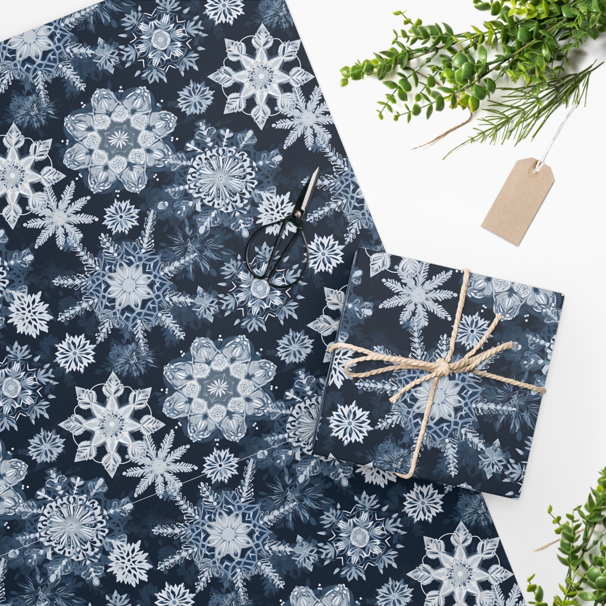 Christmas Wrapping Paper Snowflake Wrapping Paper Etsy