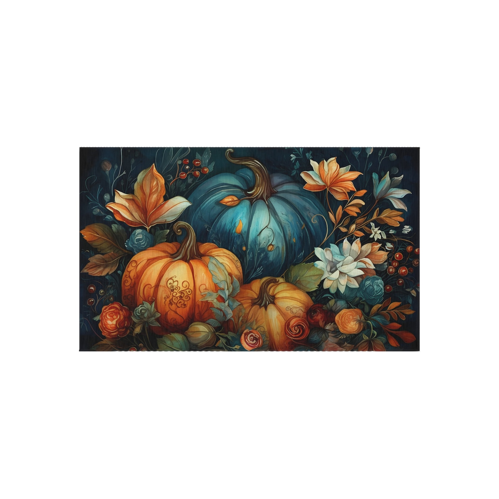 Cozy Fall Outdoor Rug Pumpkin Fall Design Autumn Home Decor - Etsy